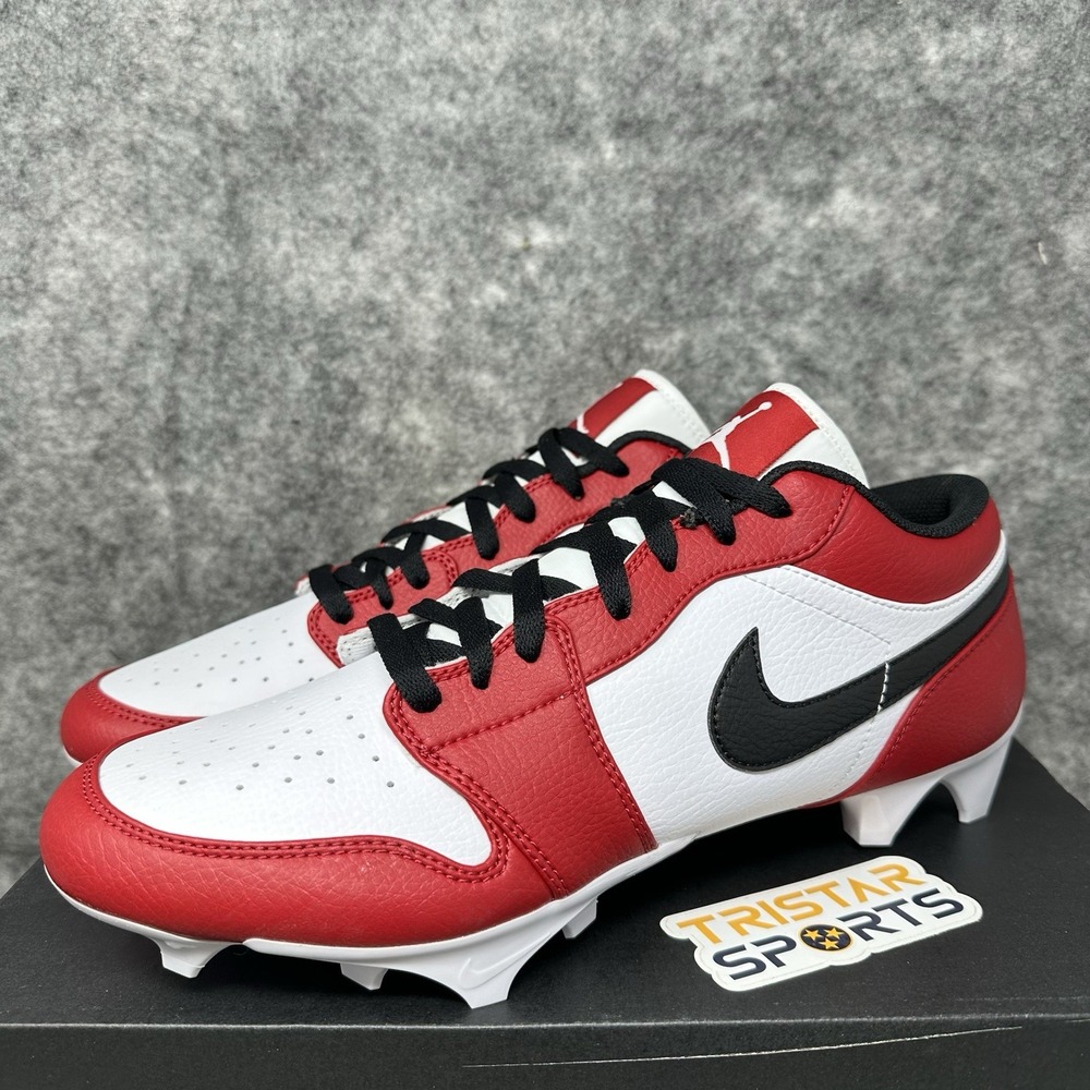 Jordan 1 Low TD Football Cleats Mens Size 12 Chicago Red White Black FJ6245-106